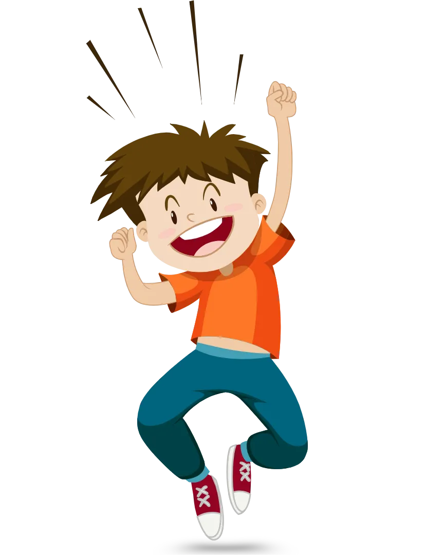 Excited child jumping